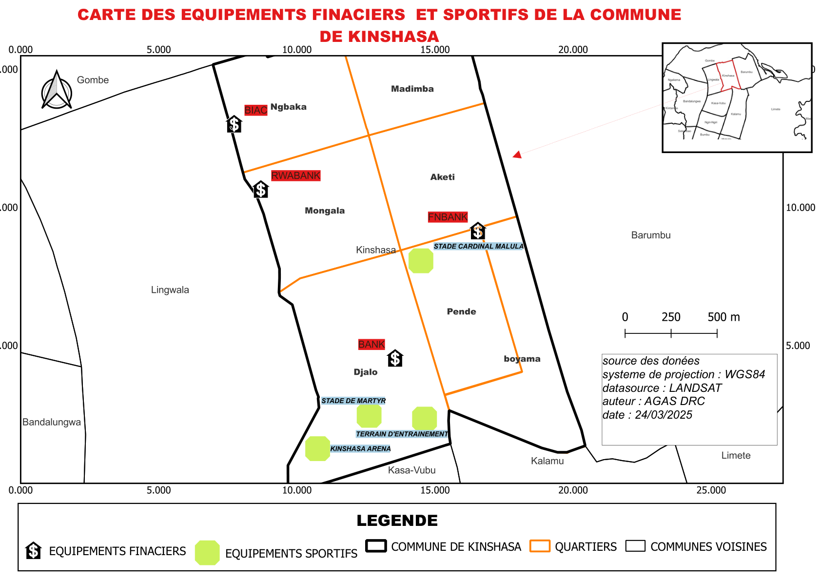 Carte Des Equipements Finaciers Et Sportifs De La Commune De Kinshasa